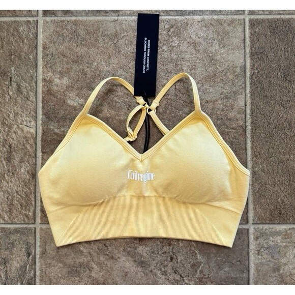 Civil Regime Pastel Yellow Kelly Seamless Bra Size Small - Picture 2 of 7